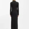 Kleid mit Stehkragen aus Stretch-Jersey