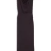 Kleid mit Wasserfallausschnitt und Metallverzierung am Rücken