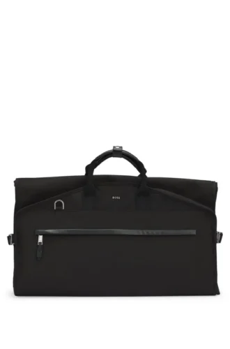 Kleidersack mit Lederbesatz