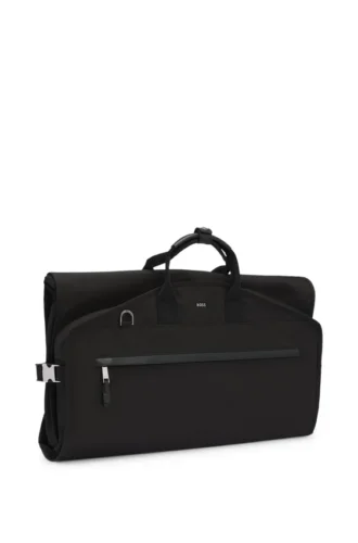 Kleidersack mit Lederbesatz