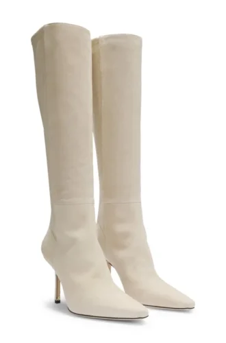 Kniehohe Stiefel aus Leder und Wildleder