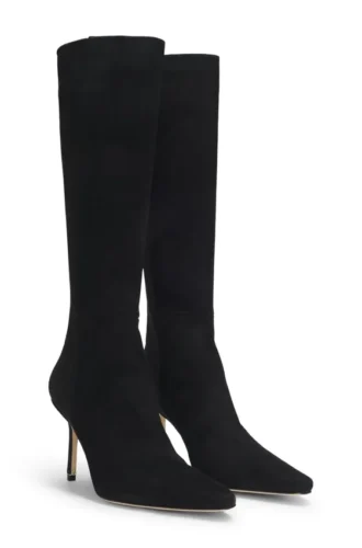 Kniehohe Stiefel aus Leder und Wildleder