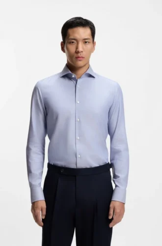 Knitterfreies Slim-Fit-Hemd aus einer Baumwollmischung