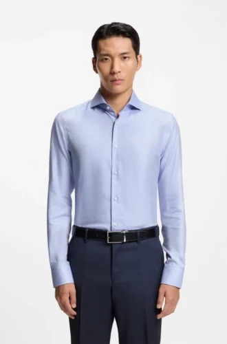 Knitterfreies Slim-Fit-Hemd aus einer Baumwollmischung