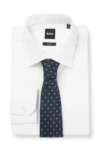 Krawatte aus Seidenmischung mit feinen Double-B-Monogrammen