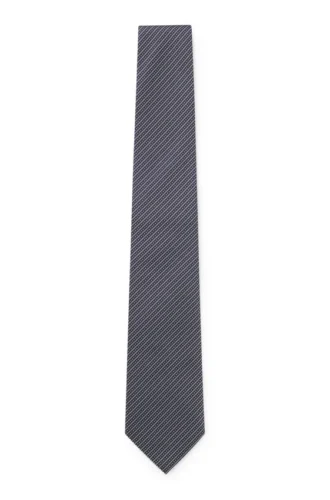 Krawatte mit diagonalen Streifen aus italienischem Seidenjacquard