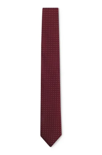 Krawatte mit Jacquard-Punkten aus Seidenmischung