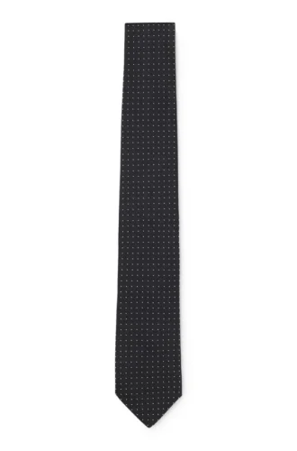Krawatte mit Jacquard-Punkten aus Seidenmischung
