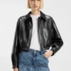 Kunstlederjacke mit geprägtem Logo Kunstlederjacke mit geprägtem Logo