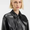 Kunstlederjacke mit geprägtem Logo Kunstlederjacke mit geprägtem Logo