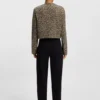 Kurze Bikerjacke mit Leoparden-Jacquard
