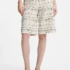 Kurze Hose in lockerer Passform aus gestreiftem Tweed aus Baumwollmischung