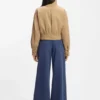 Kurze Jacke aus Baumwolltwill mit Papier-Optik
