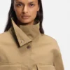 Kurze Jacke aus Baumwolltwill mit Papier-Optik