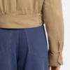 Kurze Jacke aus Baumwolltwill mit Papier-Optik