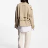 Kurze Trenchcoat-Jacke aus Baumwolle und Leinen