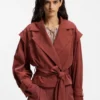 Kurze Trenchcoat-Jacke mit Gürtel