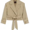 Kurze Trenchcoat-Jacke mit Gürtel