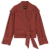 Kurze Trenchcoat-Jacke mit Gürtel
