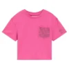Kurzes T-Shirt für Kinder mit Kontrasttasche