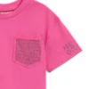 Kurzes T-Shirt für Kinder mit Kontrasttasche