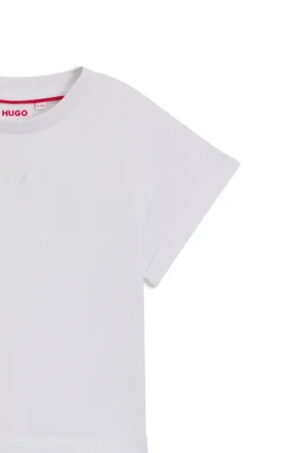 Kurzes T-Shirt für Kinder mit schillerndem Logo