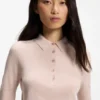 Kurzärmeliger Pullover aus Merinowolle mit Polokragen