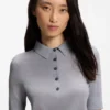 Kurzärmeliger Pullover aus Merinowolle mit Polokragen