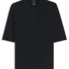Kurzärmeliger Pullover aus Merinowolle mit Polokragen