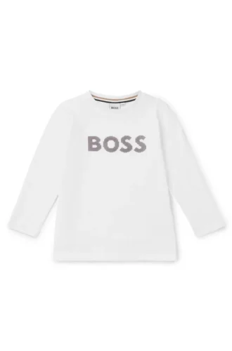 Langarmshirt aus Baumwolle für Kinder mit Logo aus Silikonpunkten
