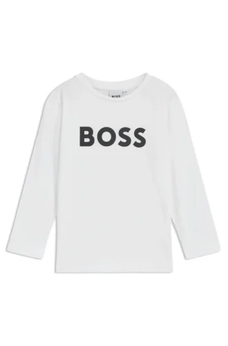 Langarmshirt für Kinder aus Baumwolle mit Kontrastlogo