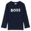 Langarmshirt für Kinder aus Baumwolle mit Kontrastlogo