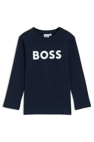 Langarmshirt für Kinder aus Baumwolle mit Kontrastlogo