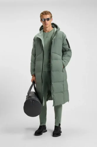 Lange Daunenjacke mit wasserabweisender Ausrüstung