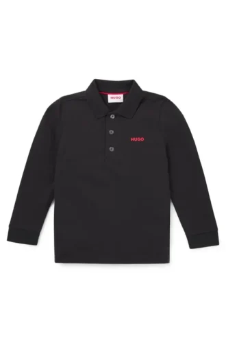 Langärmliges Kinder-Poloshirt mit Logo-Print