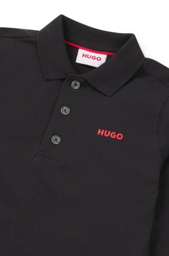 Langärmliges Kinder-Poloshirt mit Logo-Print