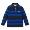 Langärmliges Kinder-Poloshirt mit Streifen und Logo