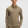 Langärmliges Poloshirt aus Interlock-Baumwolle mit Logo