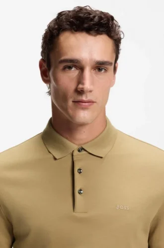 Langärmliges Poloshirt aus Interlock-Baumwolle mit Logo