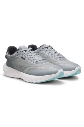 Laufschuhe mit Lederbesatz