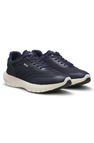 Laufschuhe mit Lederbesatz