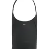 Leder-Beuteltasche mit metallischem Logo-Schriftzug