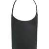 Leder-Beuteltasche mit metallischem Logo-Schriftzug