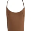 Leder-Beuteltasche mit metallischem Logo-Schriftzug