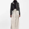 Leder-Bikerjacke in regulärer Passform