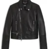 Leder-Bikerjacke in regulärer Passform