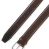 Leder-Business-Gürtel mit polierter silberner Schnalle Leder-Business-Gürtel mit polierter silberner Schnalle