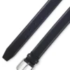 Leder-Business-Gürtel mit polierter silberner Schnalle Leder-Business-Gürtel mit polierter silberner Schnalle