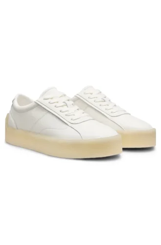 Leder-Derby-Schuhe mit Kreppgummisohle
