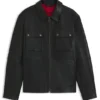 Leder-Feldjacke in regulärer Passform